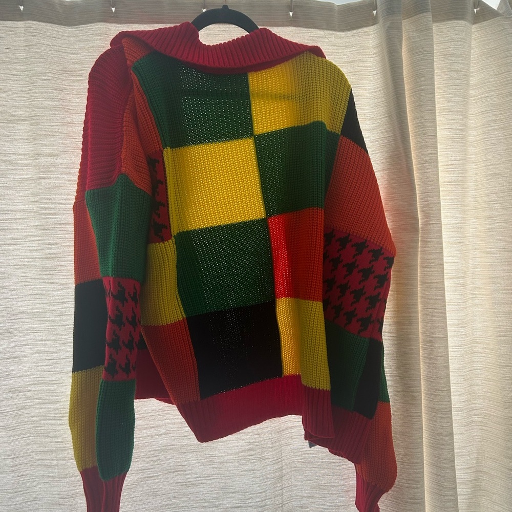Jw Anderson Inspired Patchwork Knit Cardigan Swea… - image 3